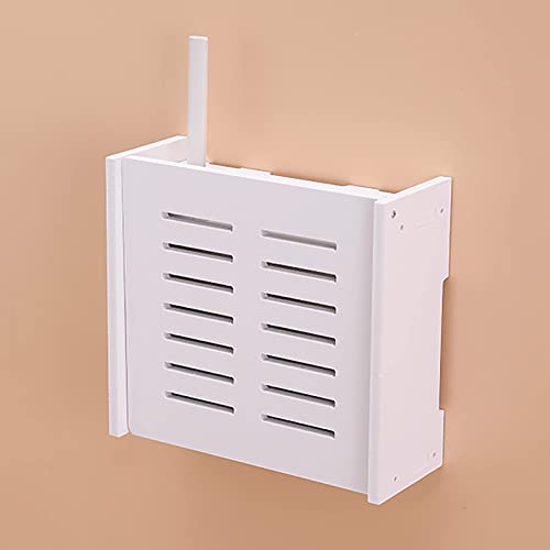 Boîte de rangement murale pour routeur WiFi en support blanc durable - 2
