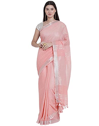 Sari en coton avec chemisier femme rose taille unique vêtement indien _1062