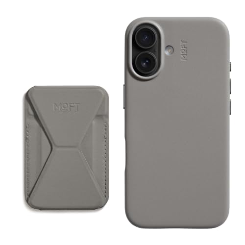 MOFT Magnetic Wallet Stand Taupe & Snap Case MOVAS™ Vegan Leather for iPhone 16 Taupe
