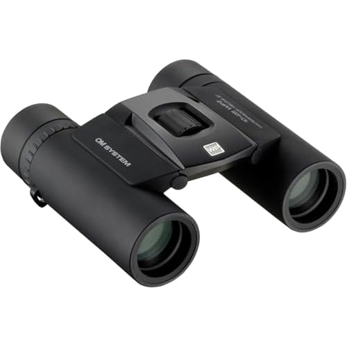 Olympus Prismáticos OM SYSTEM 10x25 WP II Negro, Impermeable, 15 años de garantía, Aumento 10x, corrección dióptrica, prismas BaK-4, Incl. Bolsa y Correa de Transporte