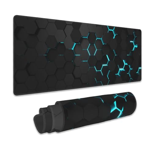 Gaming Mouse Pad, Blue Honeycomb Science Technology Extended Mouse Pad