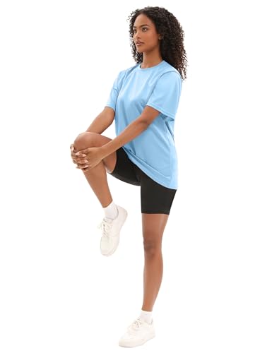 1/5 Pack Workout Oversized T Shirts for Women, Short Sleeve Plus Size Baggy Dry Fit Athletic Gym Shirts Tops Tees3