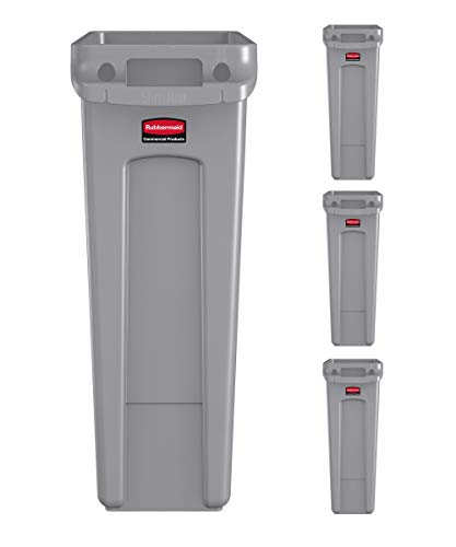 Rubbermaid Commercial Slim Jim bote basura 23 galones x4