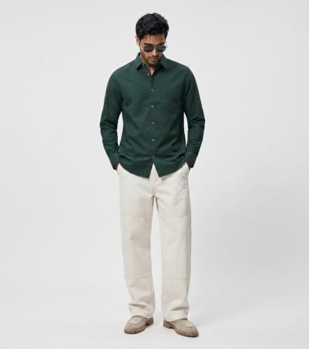 Image of Amazon Brand - INKAST Men Solid Cotton Shirt | Casual Wear | Basic Essential Plain Everyday & Office Wear | Full Sleeve | Regular Fit