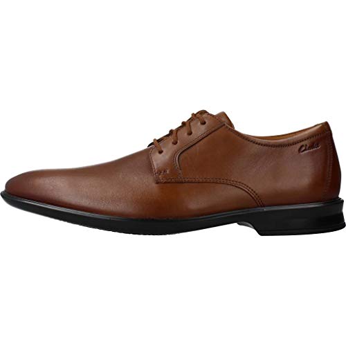 Image of Clarks Mens Bensley Lace Dark Tan Lea Derby