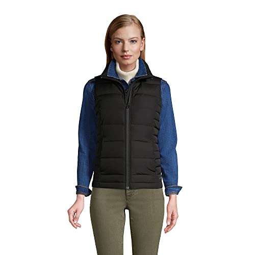 Lands' End Womens Puffer Down Vest Black Petite Medium #TOP8