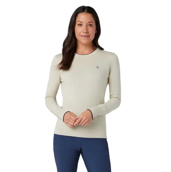 Original Penguin by Musingwear LS Solid Floral Sweater, Jersey para Mujer