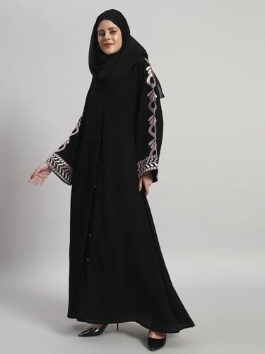 Elegant Women's Abayas with Hijab | Embroidered Abayas with Hijab Modest Islamic Clothing| Cover Up Women's Islamic Dress