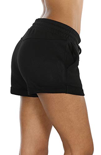 icyzone Workout Lounge Shorts for Women - Athletic Running Jogging Cotton Sweat Shorts(Pack of 2)3