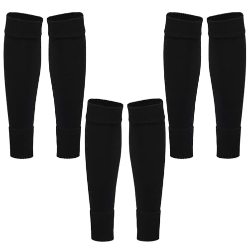 3 Pairs Leg Sleeve Shin Pre Cut Socks for Kids Youth Men Women Soccer Running Cycling