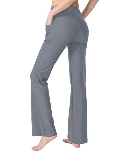 Image of Zeronic Women's Bootleg Yoga Pants with Pockets Long Bootcut Workout Running Pants Tummy Control Pockets Work Pants for Women