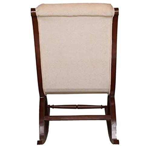 Image of Solid Sheesham Wood Rocking Chair for Living Room | Ergonomic Resting Chair for Relaxing and Pregnant Women (Off-White)