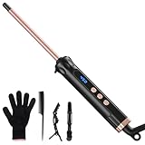 Chopstick Curling Wand Iron 9mm, Ceramic Hair Curler for Tight Long Lasting Curls, 14 Adjustable Temperature, Small Curling Tongs Iron for Long & Short Hair, Dual Voltage