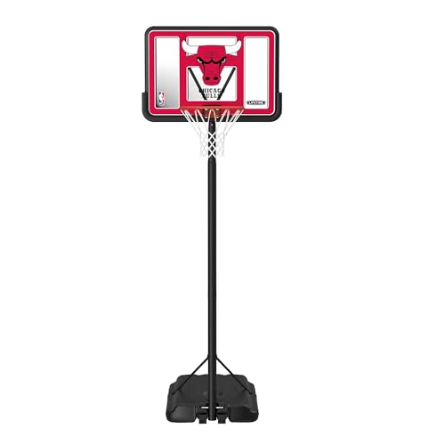 Image of Lifetime NBA Chicago Bulls Portable Basketball Hoop, Adjustable Height 7.5-10 Ft, 44 Inch Shatterproof Fusion Backboard, Base with Wheels