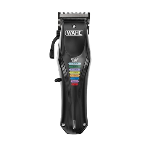 WAHL Animal Color Pro, Wiederaufladbare Tierschermaschine, Schermaschinen mit farbcodierten Aufsteckkämmen, Vollhaarpflege für Hunde, geräuscharm, Netz Akkubetriebene Schermaschinen für Hunde, schwarz