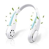2021 New Bladeless Neck Fan,Hands Frees Portable Small USB Fan, 4000 mAh Battery, 360° Airflow, Super Quiet, 3 Speeds, for Travel, Hiking, Outdoors,Working and Gift
