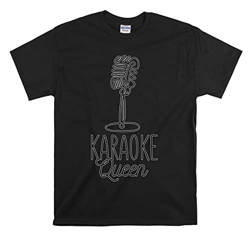 T-shirt Karaoke Queen vêtement coton noir XL unisexe pour amuser la galerie