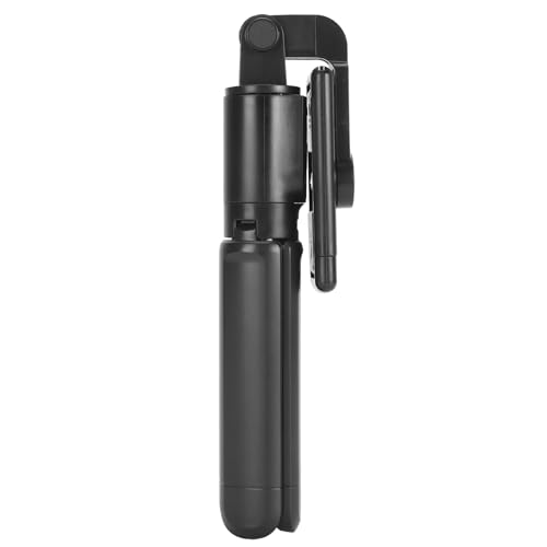 Tomantery Trípode Extensible para Palo Selfie, Soporte Ligero y Compacto para Teléfono con Cámara, Control Remoto para iOS, Viajeros Paisajísticos, ABS Negro, Acero Inoxidable, 1 Paquete