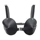 Women's Leather Bullet Cup Bra Body Harness Adjustable Buckle Lingerie Bra Carnival Punk Gothic Accessories Black