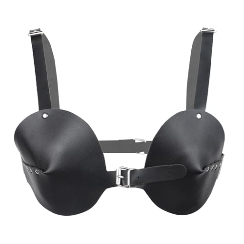 Women's Leather Bullet Cup Bra Body Harness Adjustable Buckle Lingerie Bra Carnival Punk Gothic Accessories Black