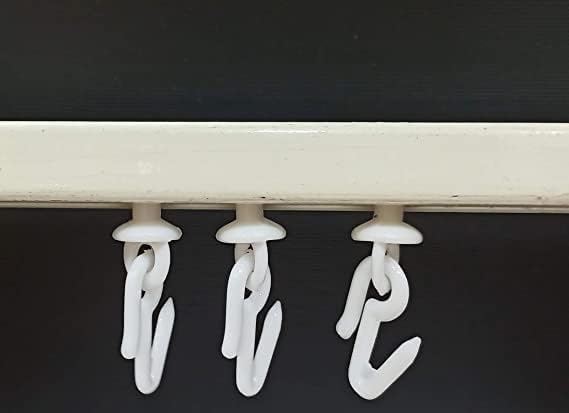 Image of Plastic Runner for C Channel /Curtain Track with Metallic Hooks (20)
