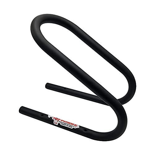 Image of Pit Posse 11023BK Motorcycycle Wheel Chock Permanent 5 1 /4 inch Trailer Truck Van Front Tire - Made in USA - Predrilled Mounting Holes - Powder Coated Black Finish - 5 Year Warranty (Black)