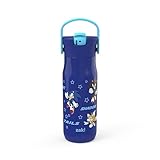 Zak Designs Harmony Sonic the Hedgehog Water Bottle for Travel or Home, 20oz Recycled Stainless Steel is Leak-Proof When Closed and Vacuum Insulated with Straw Lid and Carry Handle (Sonic & Friends)