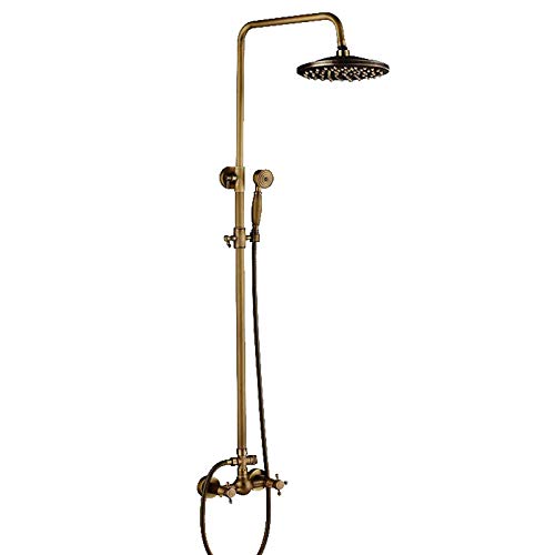 CPYGMXI Shower system Classic Antique Brass Bathroom Shower Faucet Set Bathtub Shower Faucet Bath Shower Tap Rainfall Shower Hea
