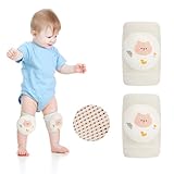SooGree Baby Knee Pads for Crawling, Soft Breathable Knee Protectors, Non-Slip Infant Knee Pads for Hardwood Floors, Boys Girls 6-25 Months (Bear)