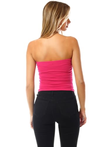 Image of MixMatchy Women's 3 Pack Tube Top Built-in Bra Strapless Ruched Bandeau
