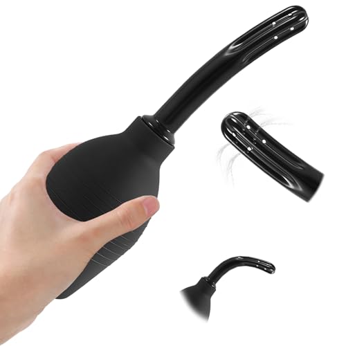 1 Pièces Silicone de douche anale, Lavement intime Anale, lavement Vaginale, Douche Anale Homme Femme, Nettoyage en douceur, pour le lavage anal et vaginal (Noir)