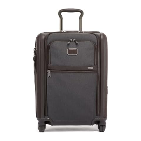 TUMI Alpha Continental Dual Access 4-Wheeled Carry-on Luggage - Rolling, Lightweight Suitcase - Secure Suitcase with Lock - Anthracite Cover