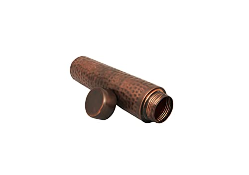 Image of Tambra Copper Bedroom Jar with Inbuilt Glass | Diamond Design | Handcrafted, Leakproof, Jointless | Ayurvedic Benefits, Antioxidant Properties | 1200 ml (Pack of 2)