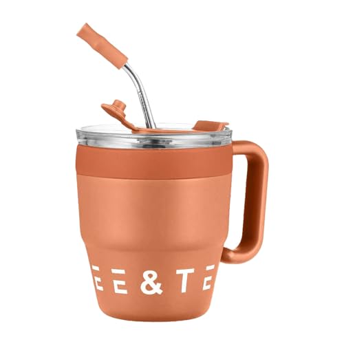 Taza de coche con diseño de estrella, taza de agua, acero inoxidable, aislamiento térmico y aislamiento del frío, taza aislada de doble capa, con, abridor de botellas para montaje en pared (café, A)