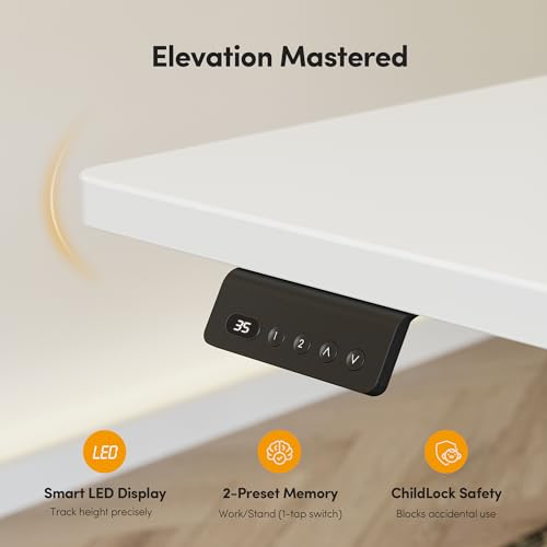 Image of CubiCubi L Shaped Standing Desk Adjustable Height, Electric Corner Desk, Sit Stand Home Office Desk with Splice Board