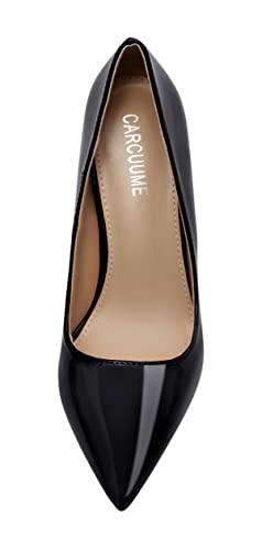 Women's Pumps Slip On High Heels With Pointed Toe 4.1 Inch Stiletto Bridal Party Dress Heels For Casual,Lucy-Black Pu-8.5 #TOP3