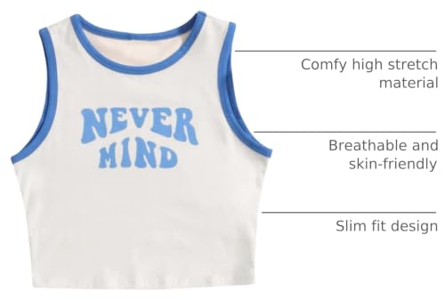 Image of SHENHE Girl's Letter Print Cropped Tank Top Sleeveless Contrast Binding Crop Tops