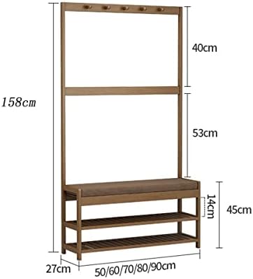 Multifunctional Entryway Furniture - 3-in-1 Bamboo Hall Tree with Coat Hooks and Shoe Storage Bench, Space-Saving Organizer for Home Entry