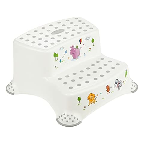 Keeeper Taburete de Dos Escalones Hippo Antideslizante Igor Blanco Cover