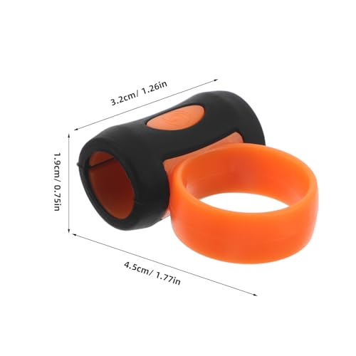 ERINGOGO 2 piezas Baquetas Control Clips - Antideslizantes 5A, Anillos Controlador de Giros para Baquetas, Controlador Rotativo para Bateristas para Práctica en Banda, Naranja y Negro miniatura 2