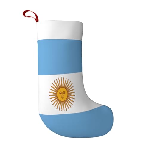 HMBGFW Medias de Navidad de la bandera argentina de 18 pulgadas, medias de fiesta para decoración de Navidad, perfectas para decoración festiva y relleno de regalos