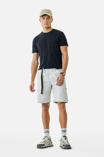Image of SNITCH Men Casual Shorts | Regular Fit Mid Rise Solid Design | Lightweight 100% Nylon with Smooth Texture & Utility Pockets for Summer & Casual Wear