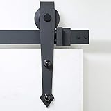 Schiebetürsystem Pfeilform 200 cm - komplettes Set mit Laufrollen und Schiene - 2 Meter Schiebetürsystem Pfeilform - Arrow Black