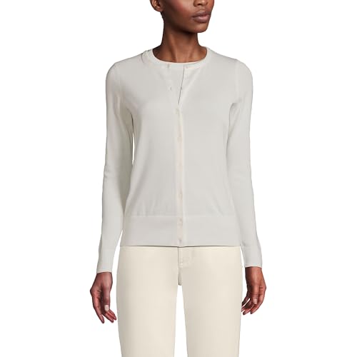 Image of Lands' End Women's Fine Gauge Cotton Cardigan Sweater