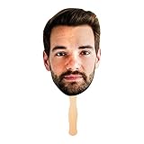 Voila Print Custom Face Fans 12” with Wooden Handle, Wedding Heads, Graduation Head, Bachelorette...