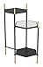 HomeRoots Steel, Tempered Glass, Mirror William Side Table Gold & Black