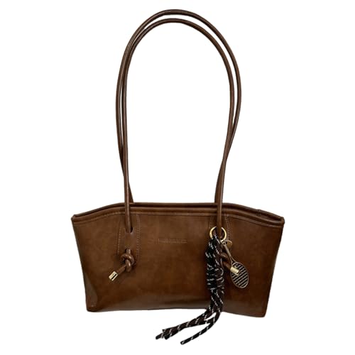 Sac à bandoulière marron foncé femme petit sac rétro zippé PU