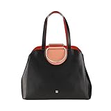 Colorful - Verona - Noir DUDU Grand Sac Shopper pour Femme en Cuir Made in Italy, Sac à Main, Sac à bandoulière, avec Double poignée Noir