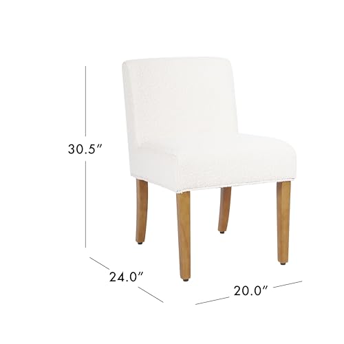 Image of HomePop Low Back Dining Chair - Cream Boucle (Single Pack)
