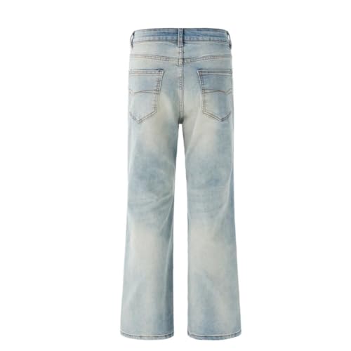 Men's 3D Printed Denim Pants, Retro Streetwear, Hip Hop Pocket Baggy Straight Wide Leg Jeans3